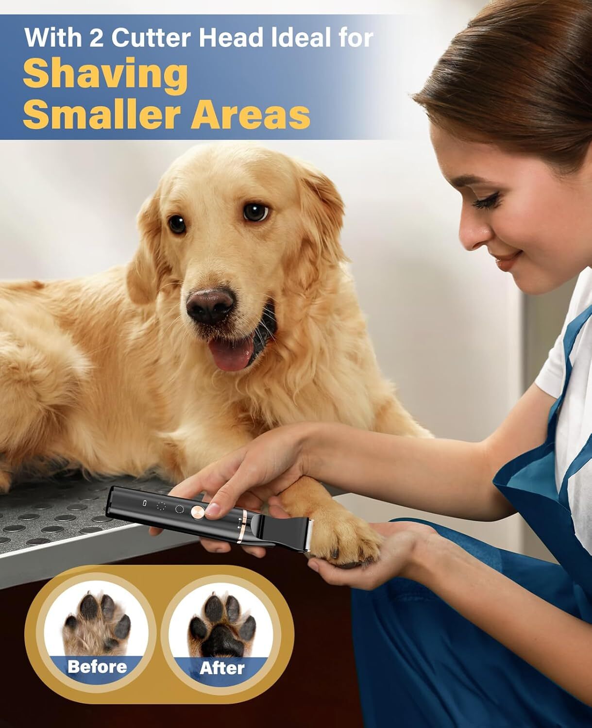 oneisall Pet Grooming Kit for Heavy Thick Hair&Coats/Low Noise Rechargeable