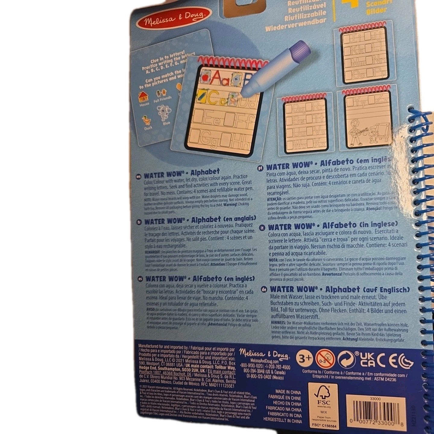 Two Melissa And Doug Blue Clues & You Water Wow Alphabet & Numbers Reusable (G1