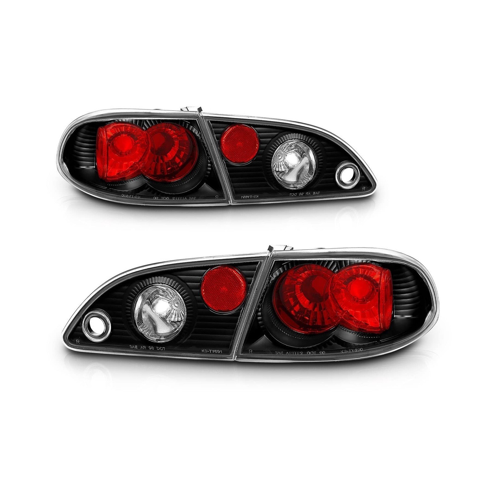 Black Tail Lights Pair Fit For Toyota Corolla 1998-2002 – Brake Lamps