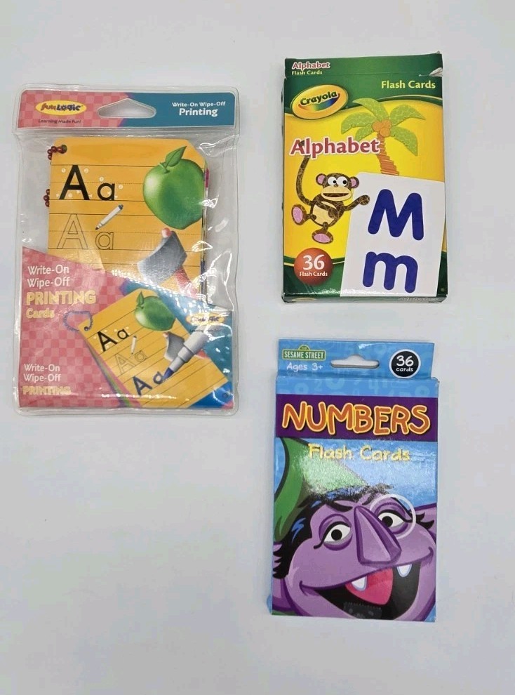 Lot Of Educational Stuff K4-K5 Wipe Off Writing & Alphabet & Numbers Flash Cards