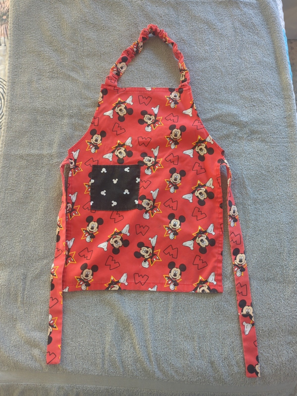 Mickey Mouse Apron Kids Disney Cook Red Black