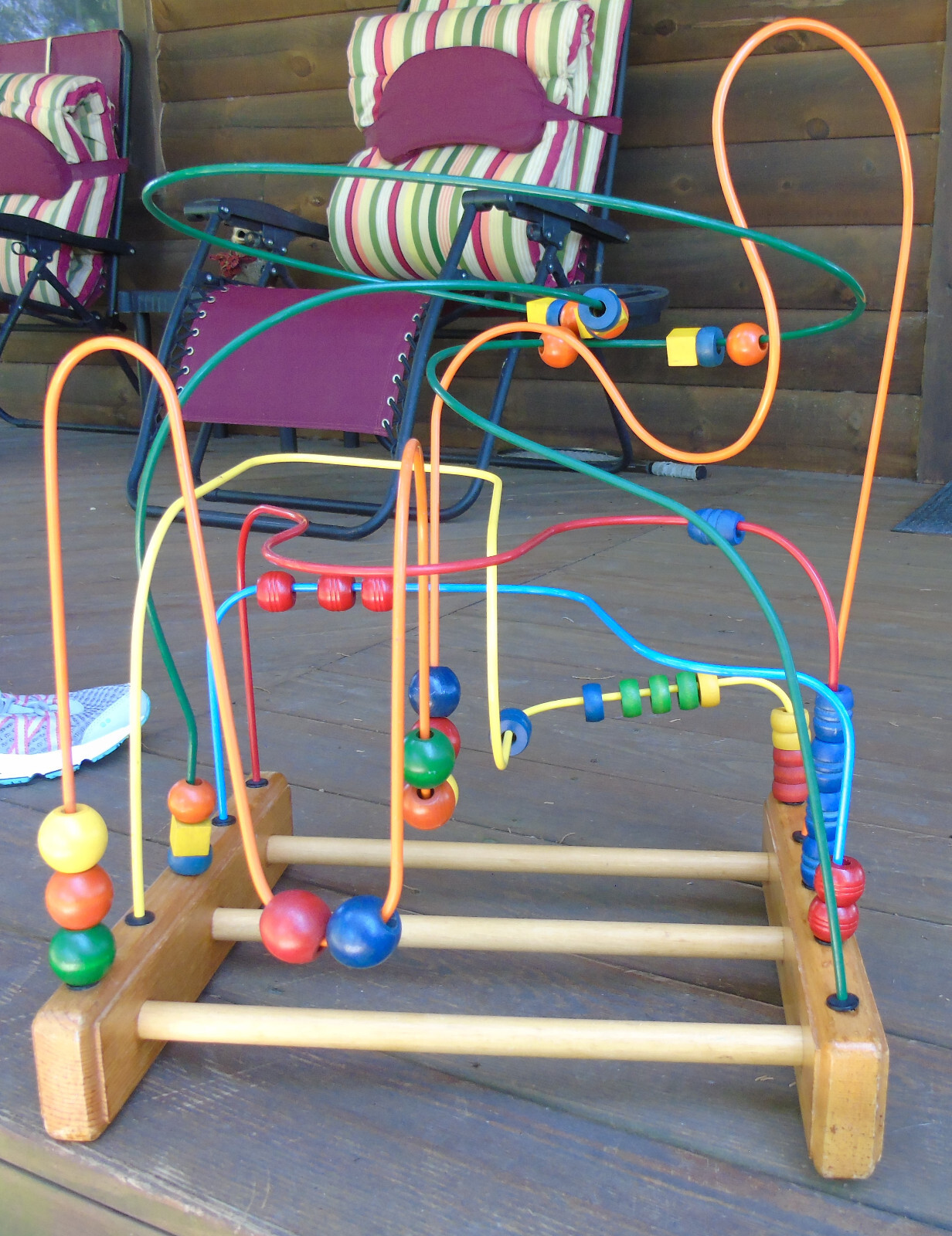 Vintage Metal Wood Anatex Rollercoaster Bead Maze Large Educational Activity Toy