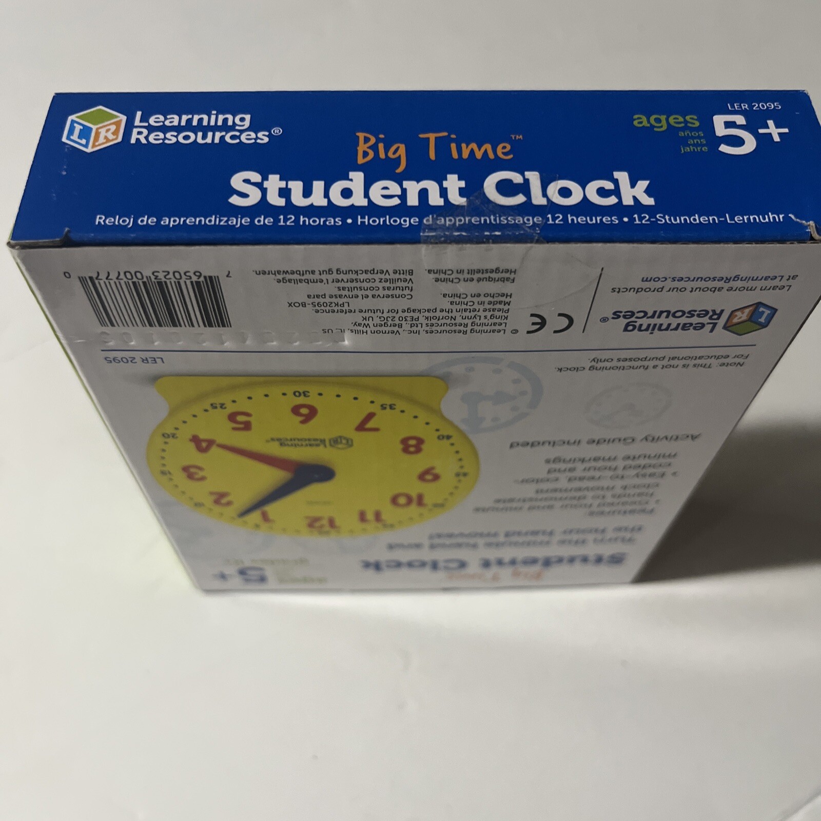 Learning Resources Big Time Student Clock Teaching & Demonstration 12 Hour