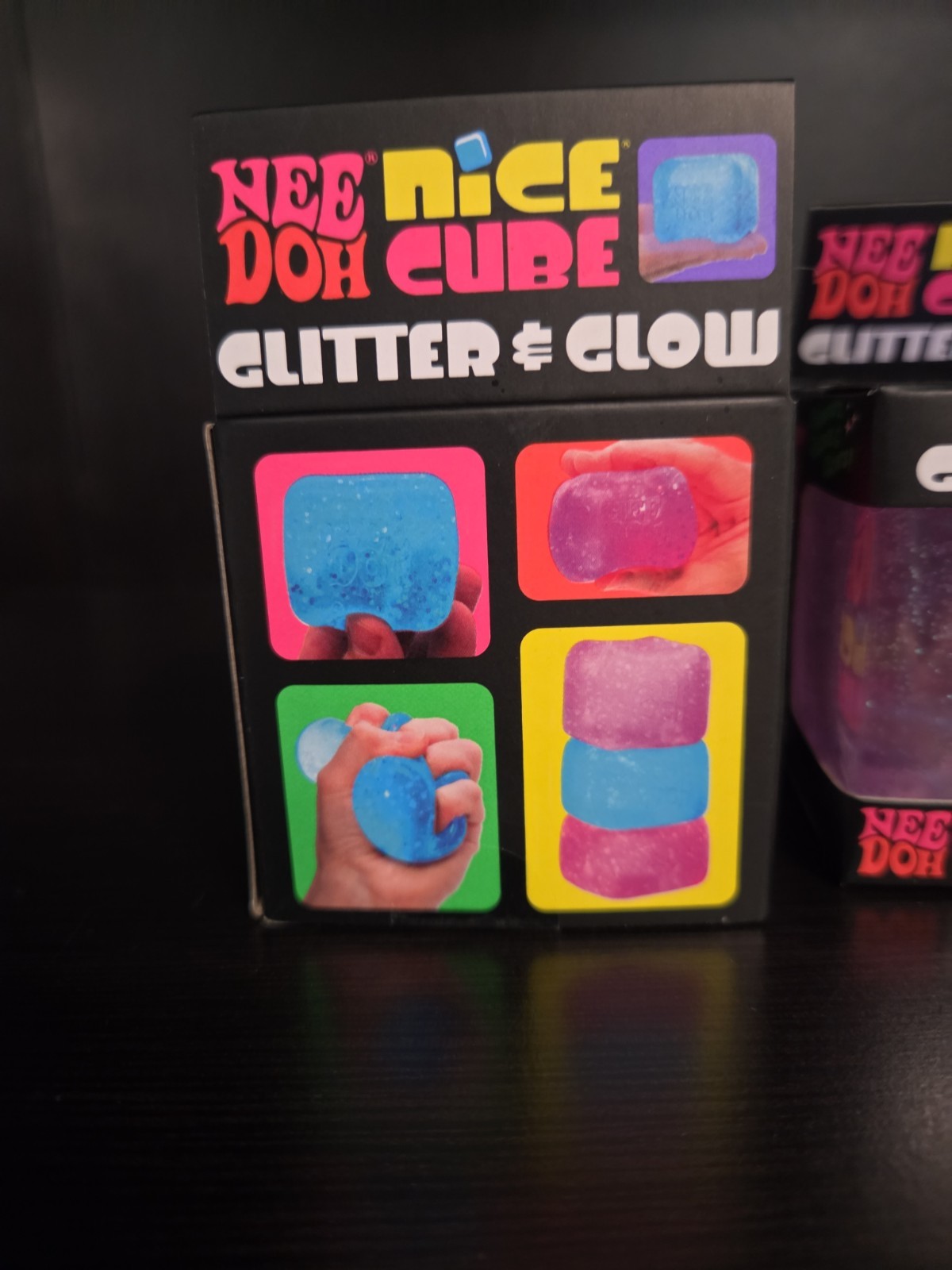 Pink NeeDoh Nice Cube Glitter & Glow New Sealed Squish Toy