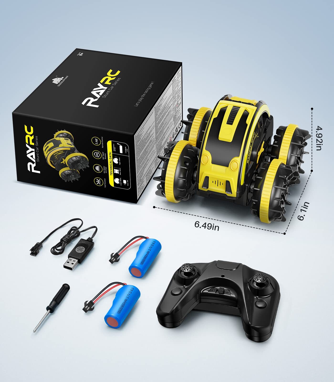 Amphibious Remote Control Car RC Waterproof IPX7 with 2 Rechargeable Batteries