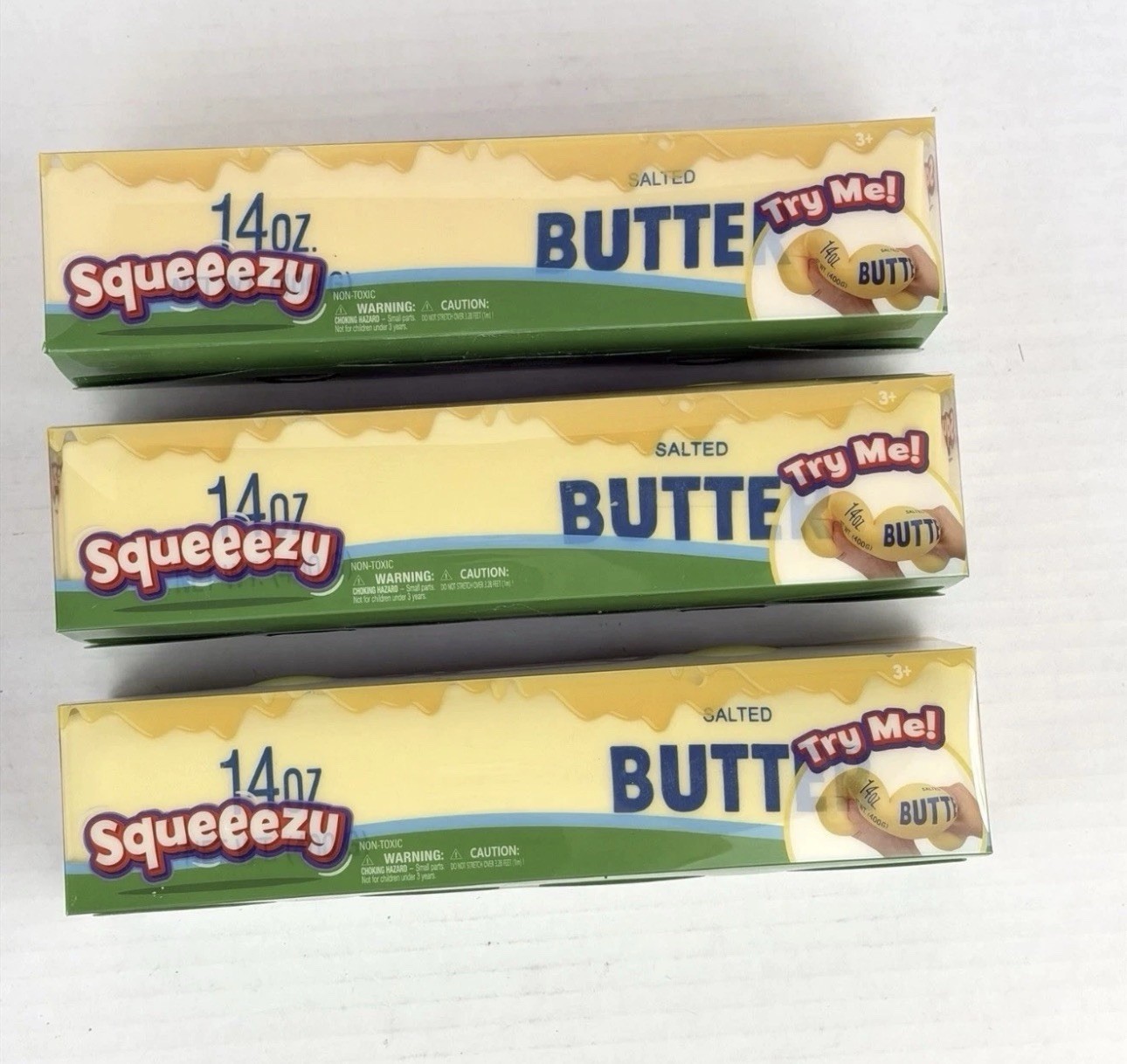 (3) NEW Sunny Days Viral Jumbo Squeezy Butter Squishy Toy Stress Relief LOT OF 3