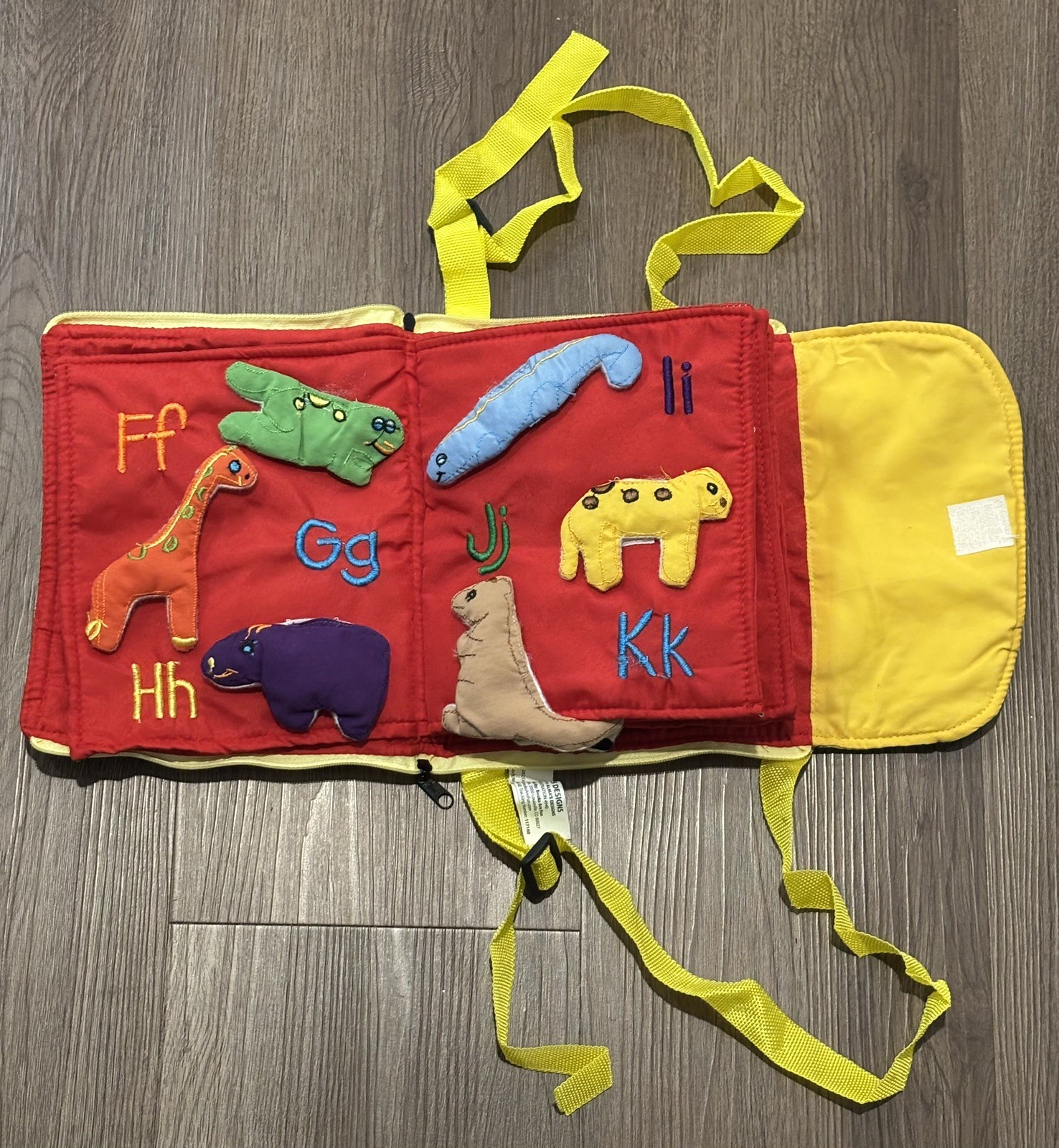 My Animal ABC Learning Alphabet Toddler Backpack Cloth Book Alma’s Designs GC!