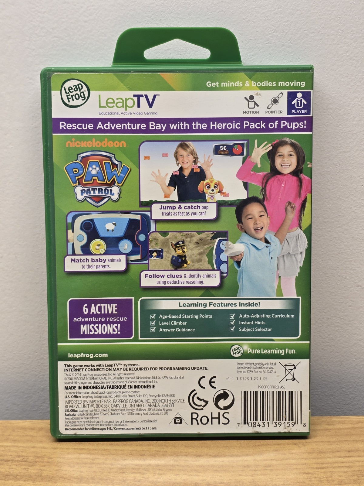 LeapFrog LeapTV PAW Patrol Educational Active Video Game