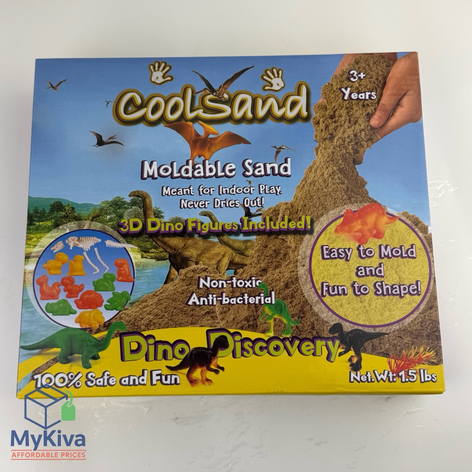 CoolSand moldable sand dino discovery set 3D dinosaur figures kids toy