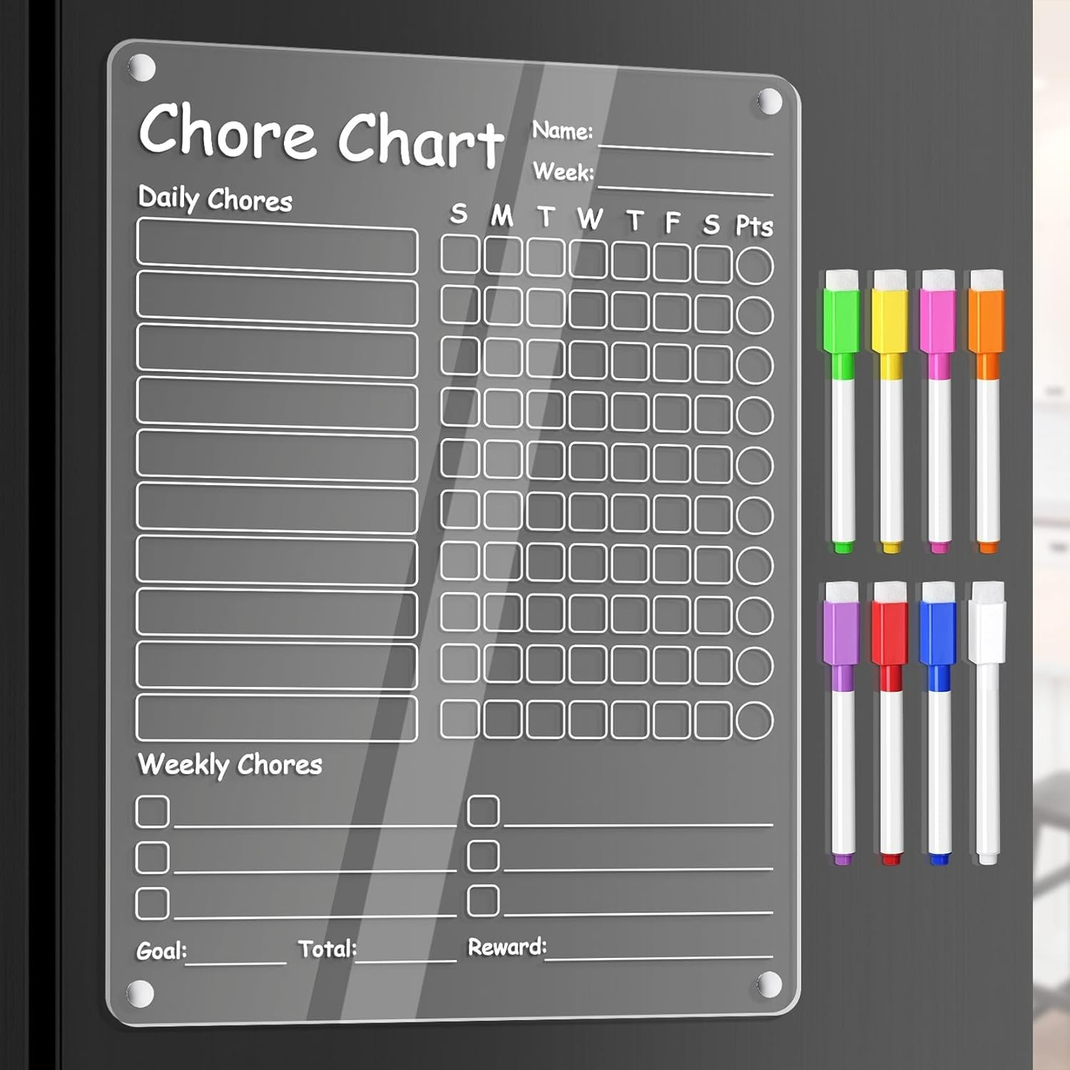 Motivational 12×9” Acrylic Family Chore Checklist – Easy Erase & Scratch-Proof