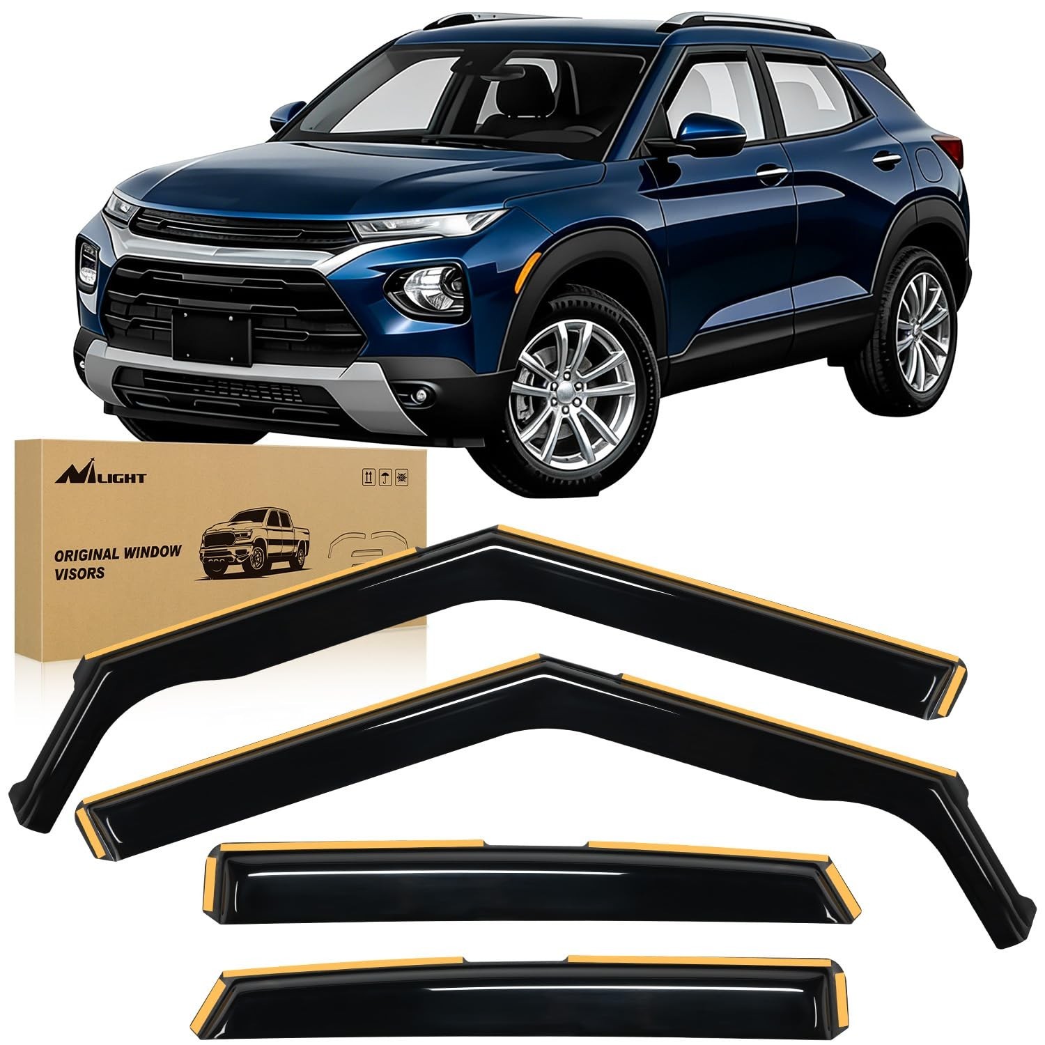 Nilight Durable in Channel Rain Guards for Chevrolet/Chevy Trailblazer 2021-2…