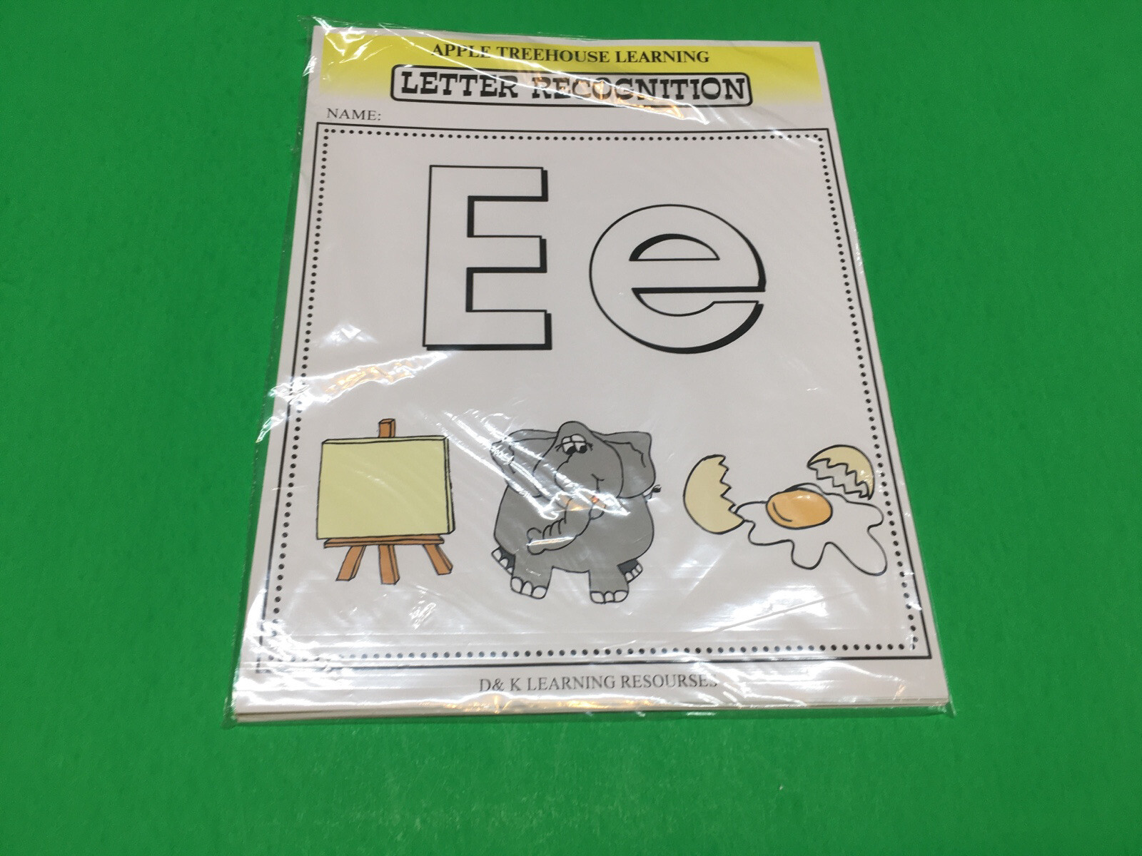 Letter Ee – Apple Treehouse Worksheets – Preschool Teaching supplies 20pgs