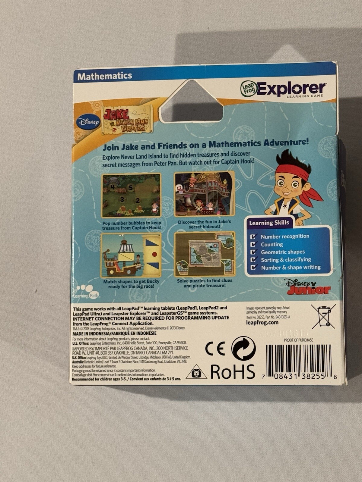 Brand NEW LeapFrog Jake & The Never Land Pirates Learning Game With JAKE FIGURE