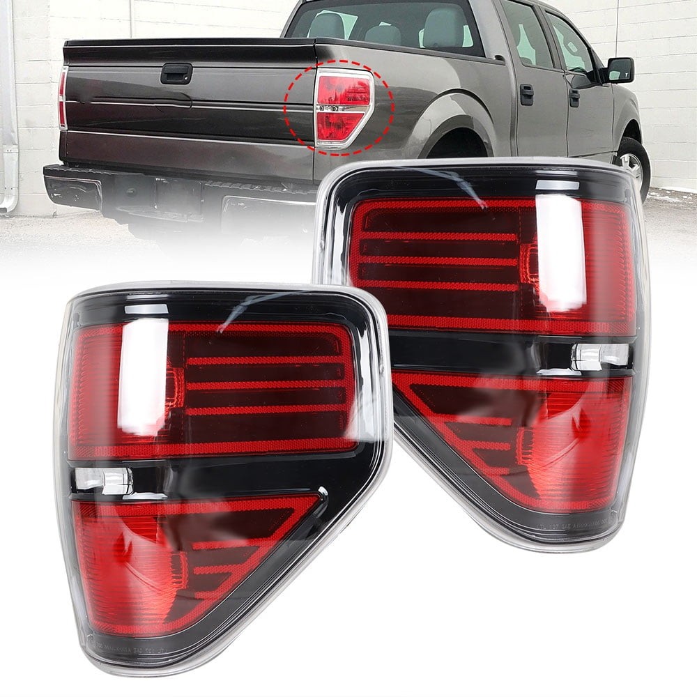 Smoked Tail Lights for 2009-2014 Ford F-150 Pickup Truck – Driver & Passenger