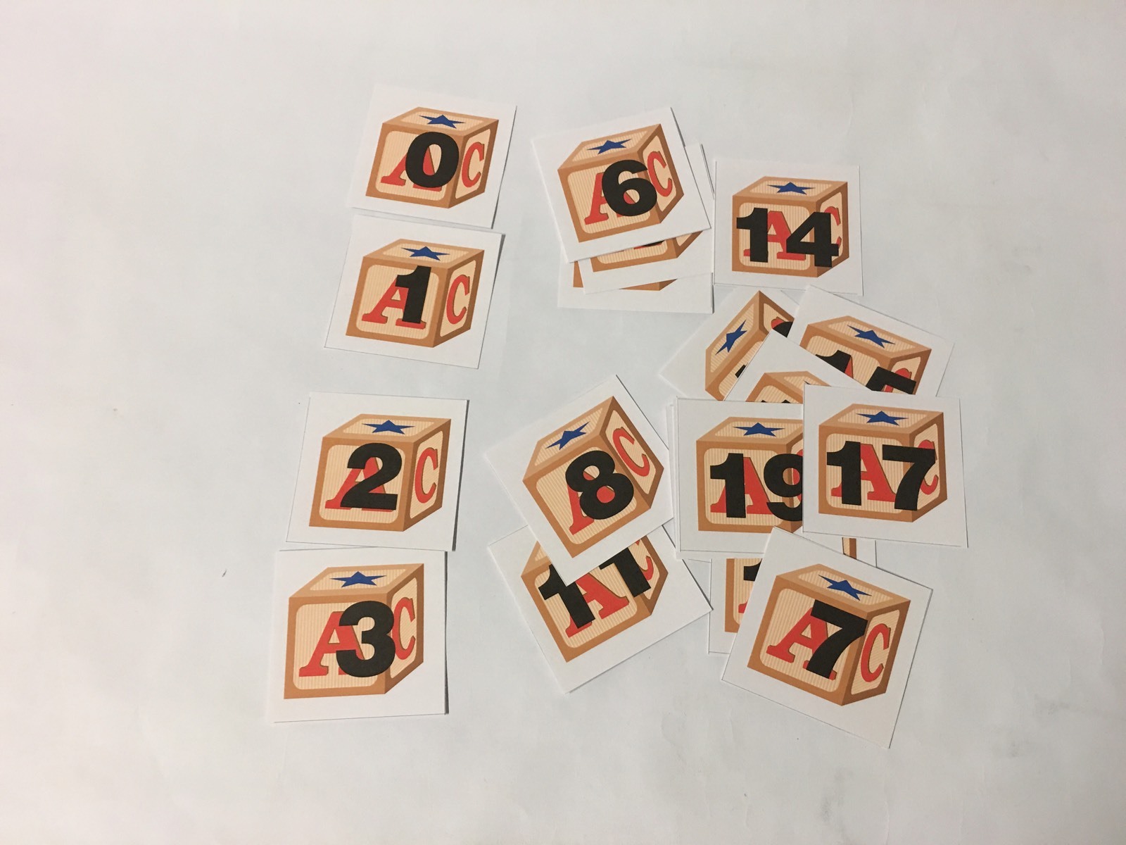 Building Blocks – Numbers 0-31 Pocket Chart – 36 Laminated Picture Cards