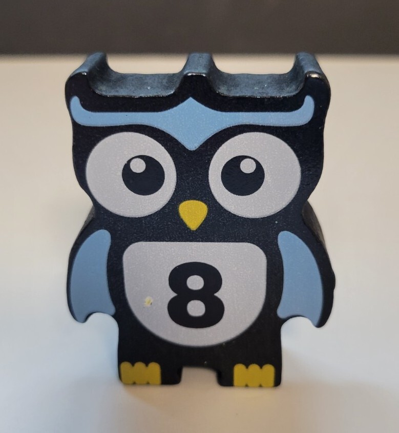 Discovery Toys Stacking Owls Balancing Game Replacement Wood Block Black #8 ONLY