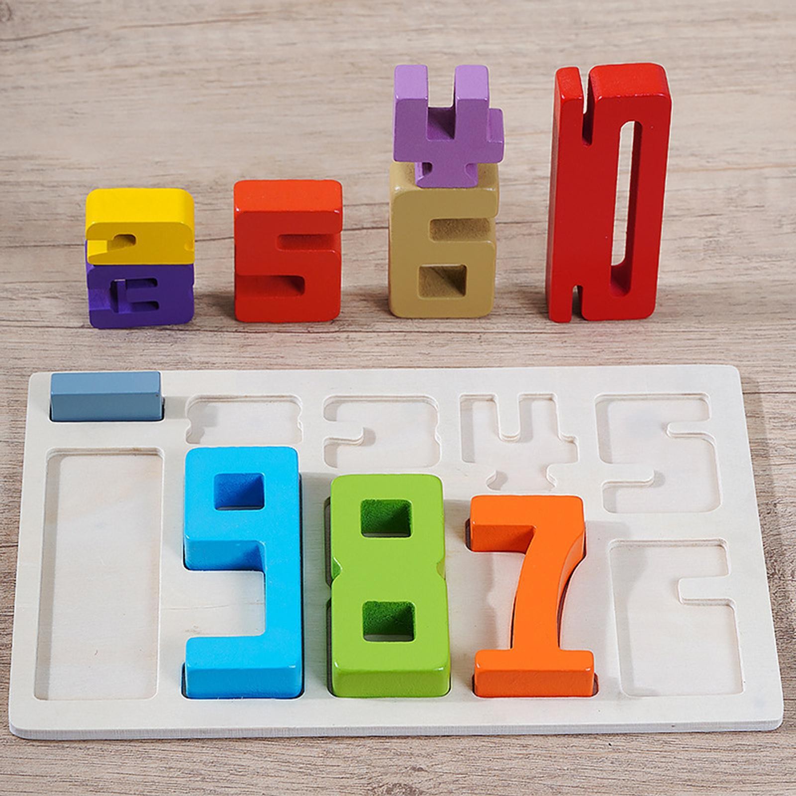Wooden Building Blocks Math Learning Toy 1-10 Digital Blocks Toys Balance