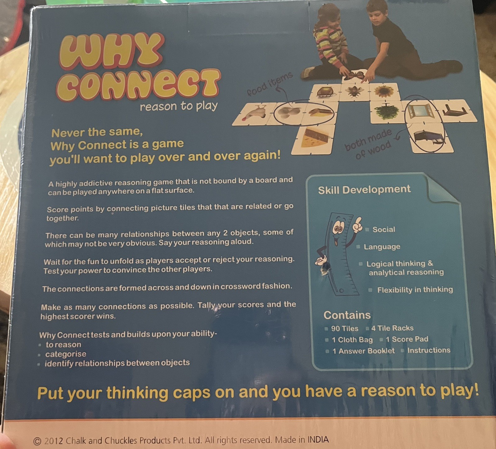 WHY CONNECT Fun Educational GAME of LOGICAL THINKING, REASONING & Verbal SKILLS