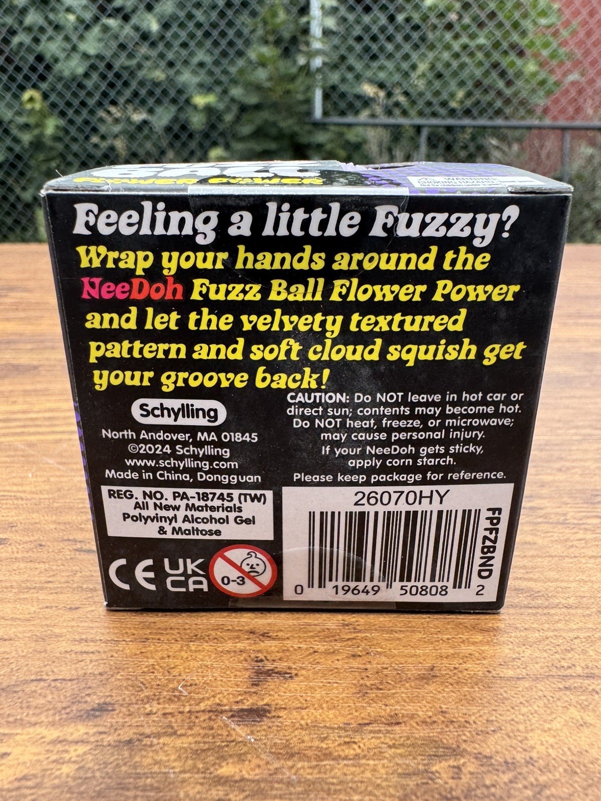 Schylling NeeDoh Fuzz Ball Flower Power Velvet Squeeze, AUTHENTIC Purple Edition