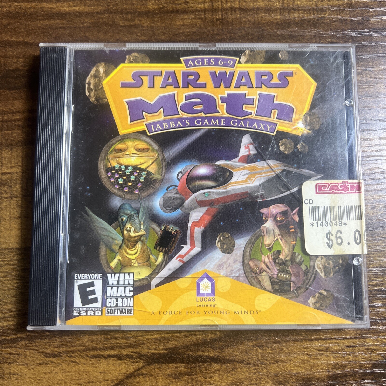 Star Wars Math Jabbas Game Galaxy PC CD ROM Computer Game Windows 98 XP Vintage