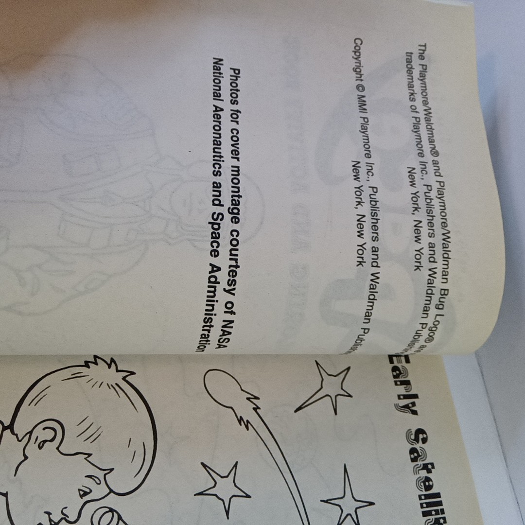 Unused Vintage Playmore Outer Space NASA Coloring and Activity Book 110 pages