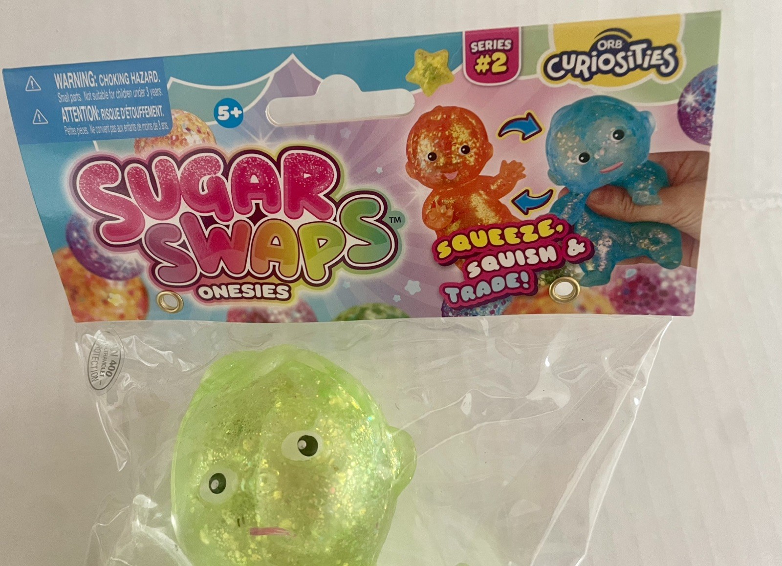 ORB Sugar Swaps Glitter Jumbo Baby Squishy Toy – Purple Glitter Variant