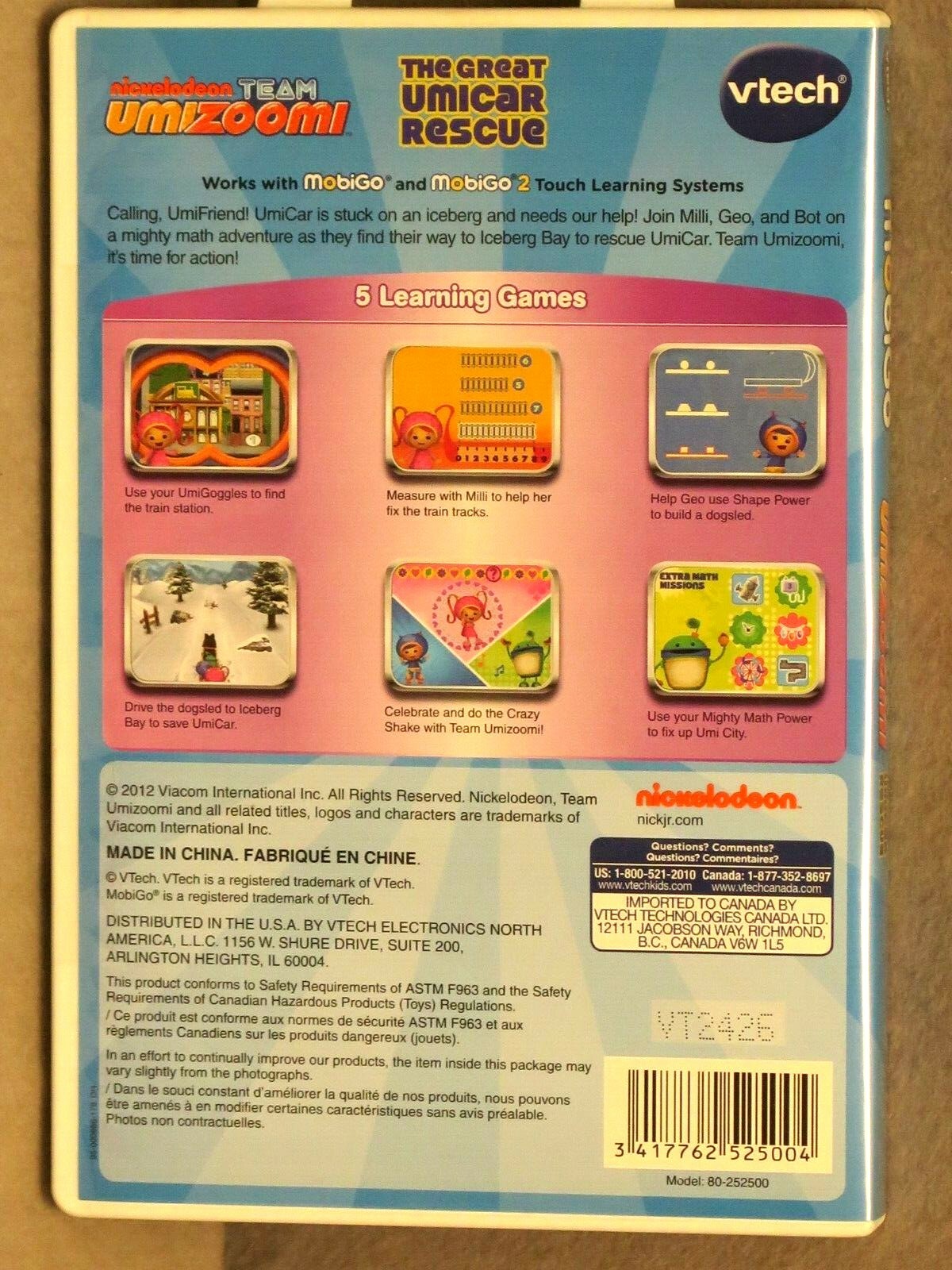 Vtech MobiGo programs: Umizoomi, Dora Twins Day, Jake Neverland Pirates or Spong