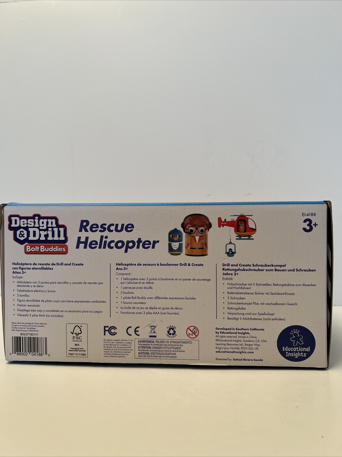 Design & Drill Bolt Buddies Rescue Hellicopter Educational Insight NEW