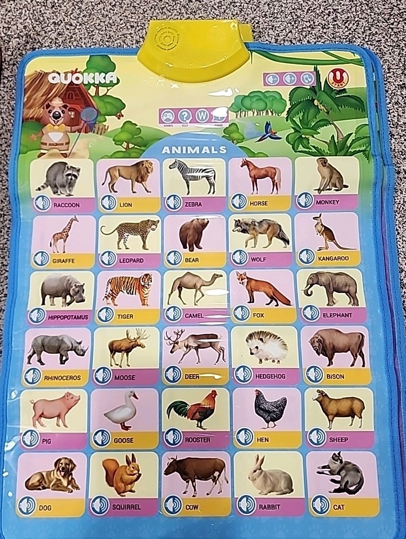 4-in-1 Kids Learning Set Alphabet Numbers Animals Fruits-Veggies Interactive