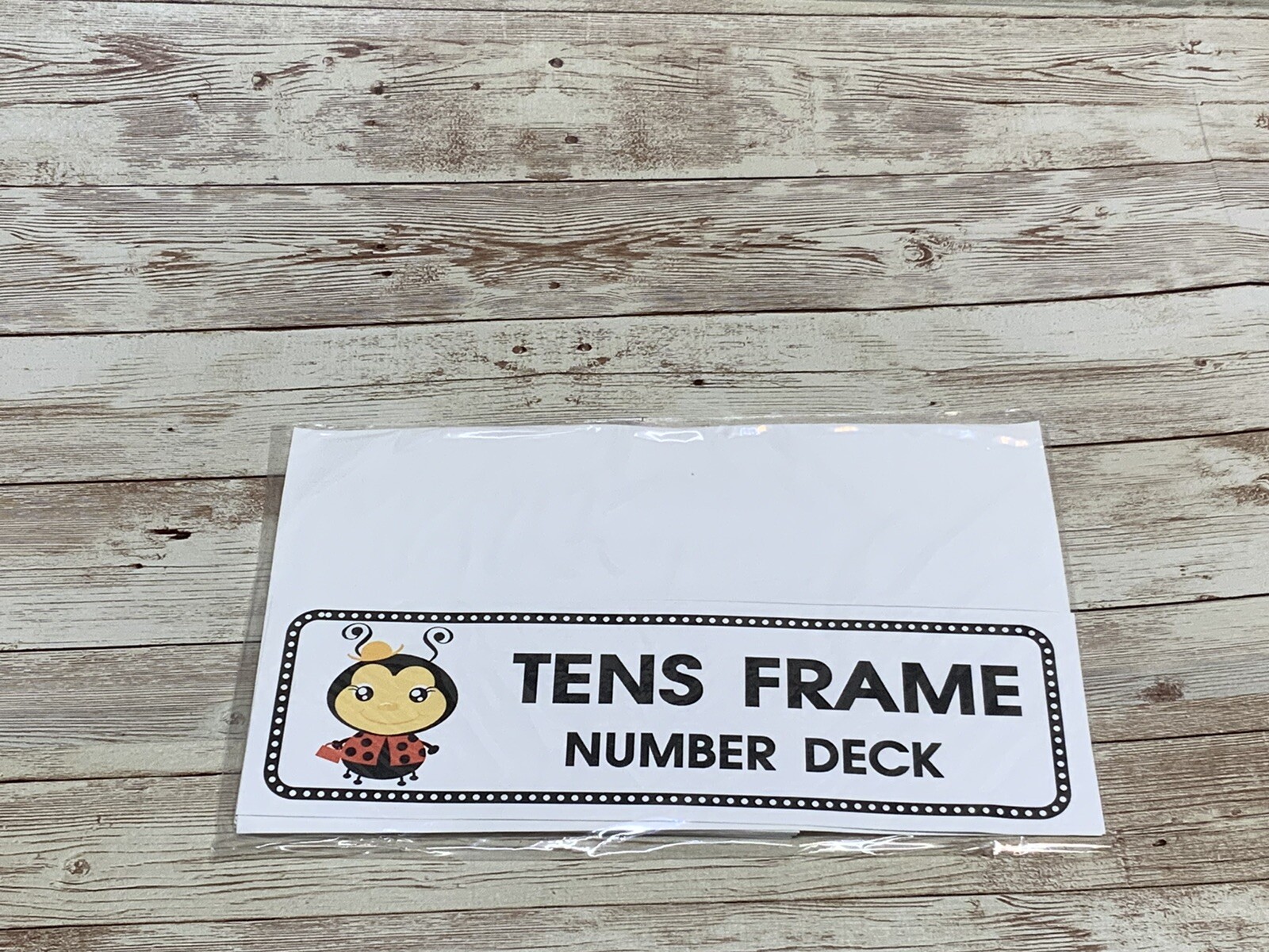 Lady Bug – Themed Learning Centers – Laminated – Tens Frame Number Deck