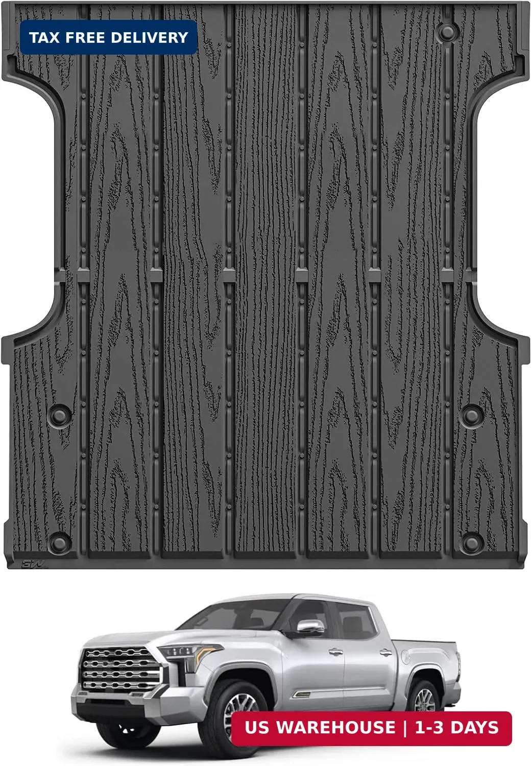 3W Truck Bed Mat for Toyota Tundra 2022-2026, Heavy Duty Tundra Accessories TPE