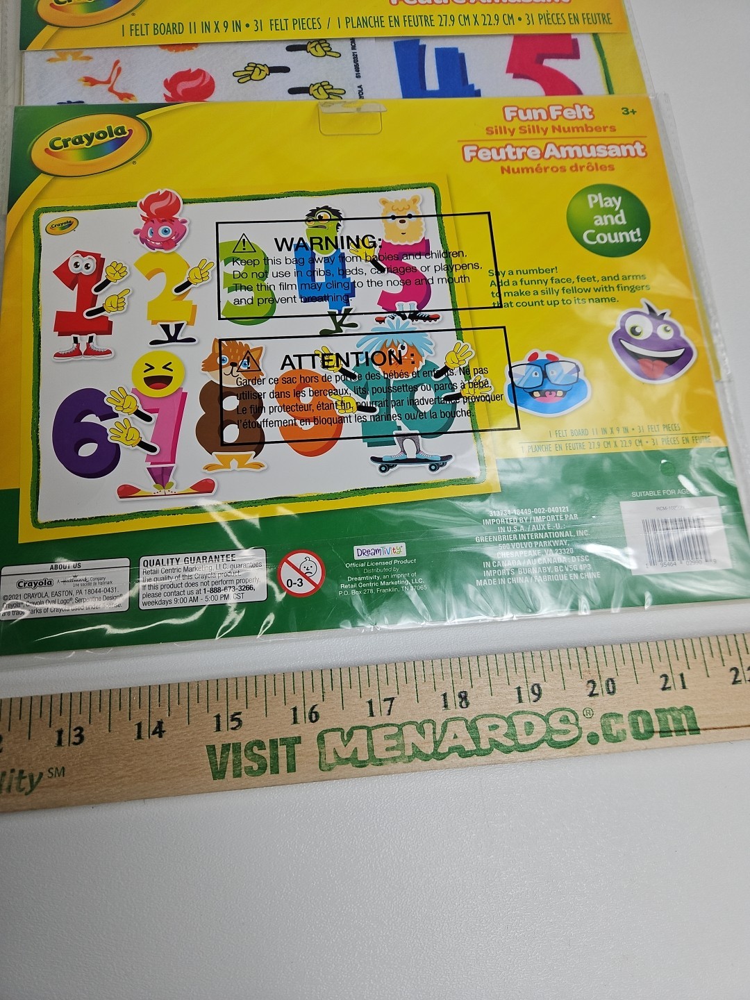 Crayola Set of 6 Fun Felt Colors Shapes Activity Kits Teachers Silly Numbers