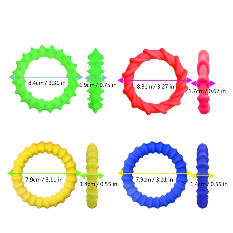 Textured Silicone Sensory Wrist Band for Concertrate and Stress Relief 4Pieces