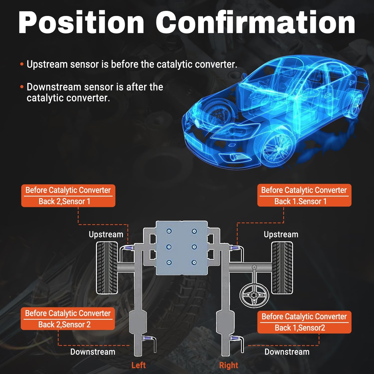4Pcs Oxygen Sensor Upstream Downstream O2 Sensor Compatible Chrysler Jeep Dodge