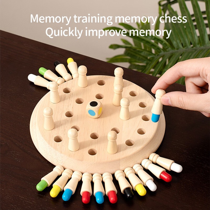 Wooden Memory Match Stick Chess Color Game Board Puzzle Kids Educational New Toy