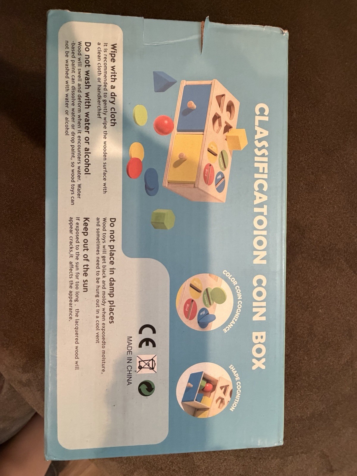 Educational Coin Box Sorting Toy for Color & Shape Cognition, Multicolor