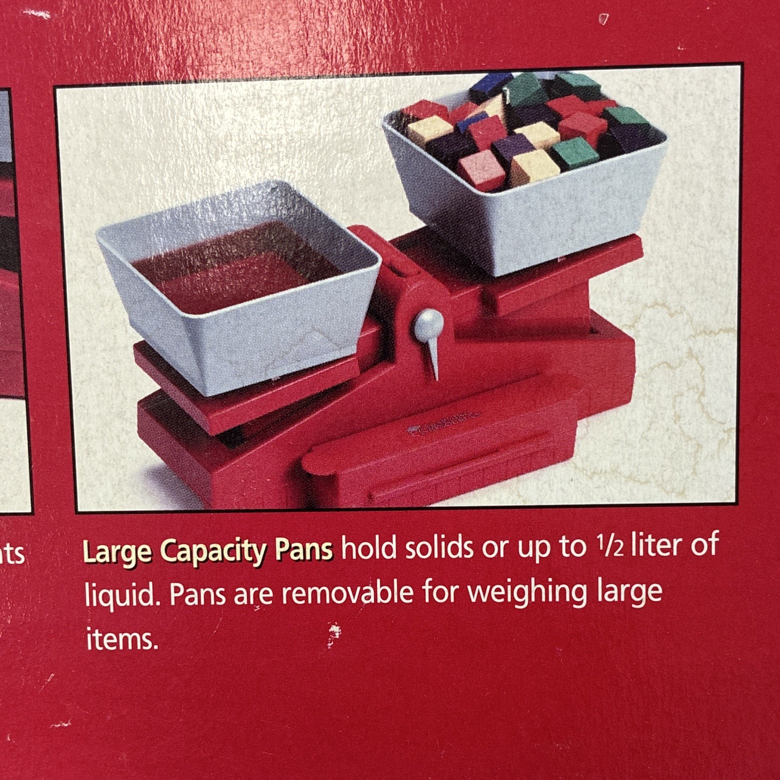 ETA Cuisenaire Precision School Balance Scale ETA 408 w/ Weights, Red/Gray