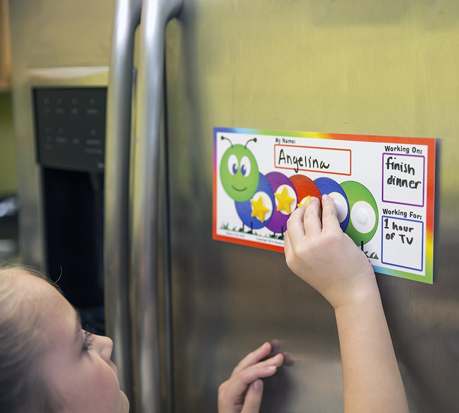 New! Caterpillar Token reward board, incentive autism chart, I Can Do It