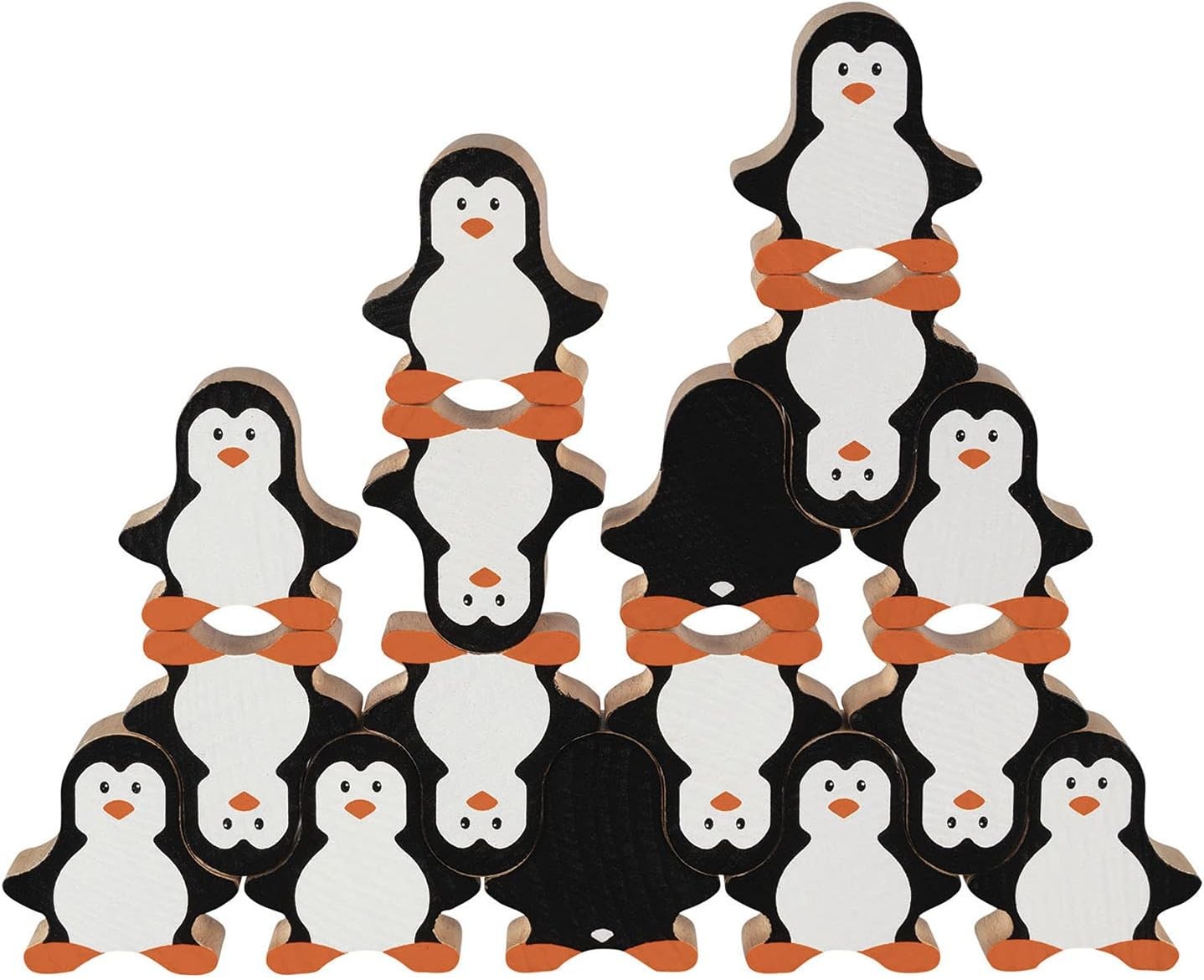 Goki 58683 Penguin Set Stacking and Fit Toys, Multi-Coloured (Multi-Coloured)
