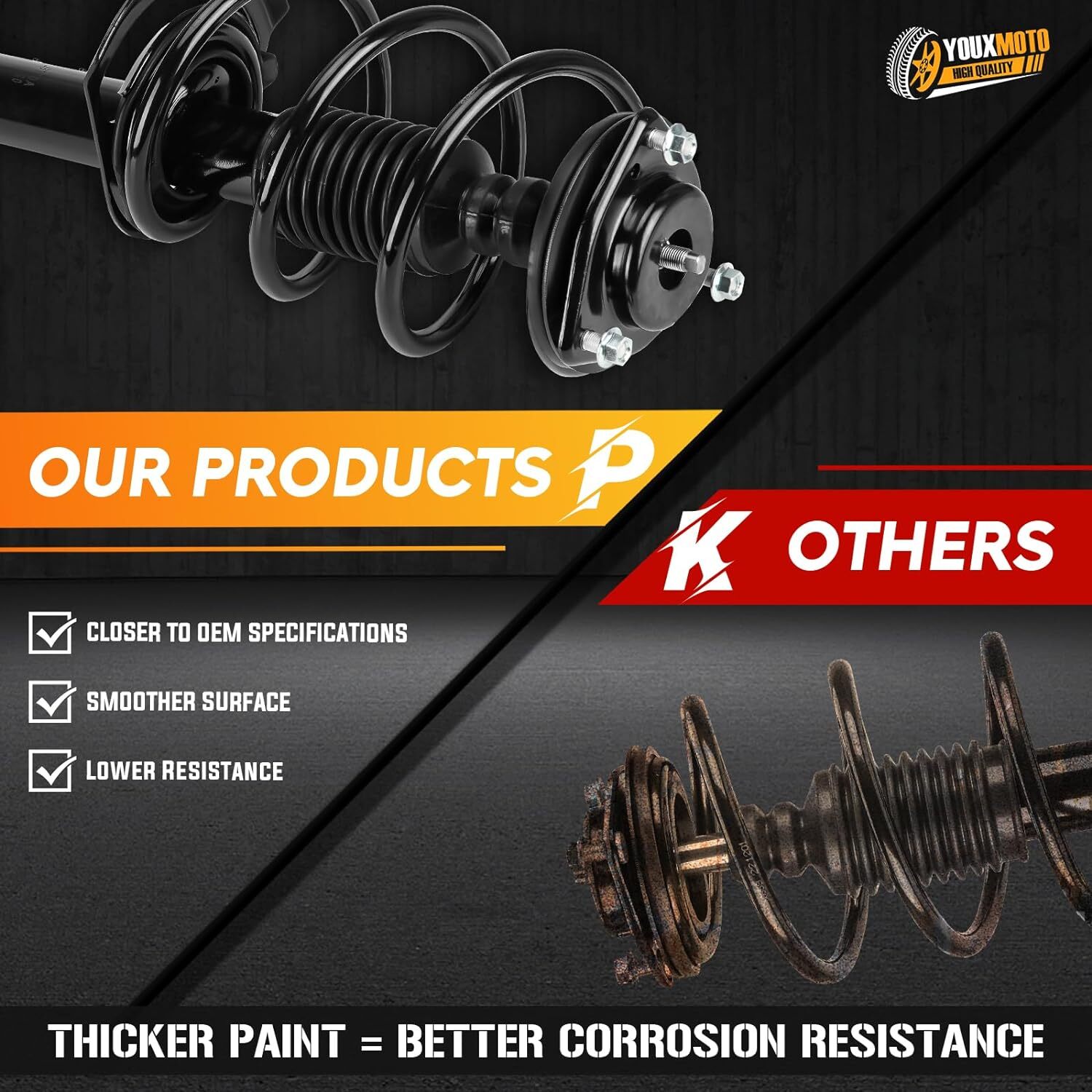 Front & Rear Left and Right Complete Strut Spring Assembly Shock Absorbers Fit