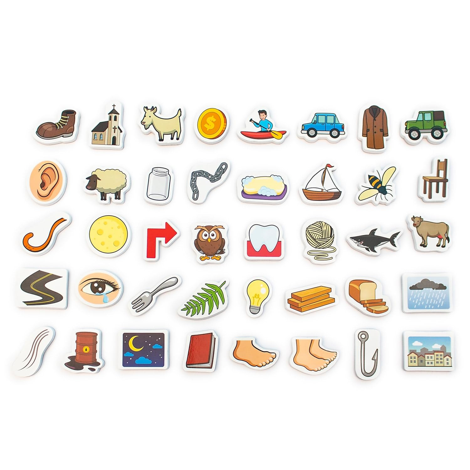 40 Magnetic Vowel Objects Interactive Learning Toy for Sound Identification