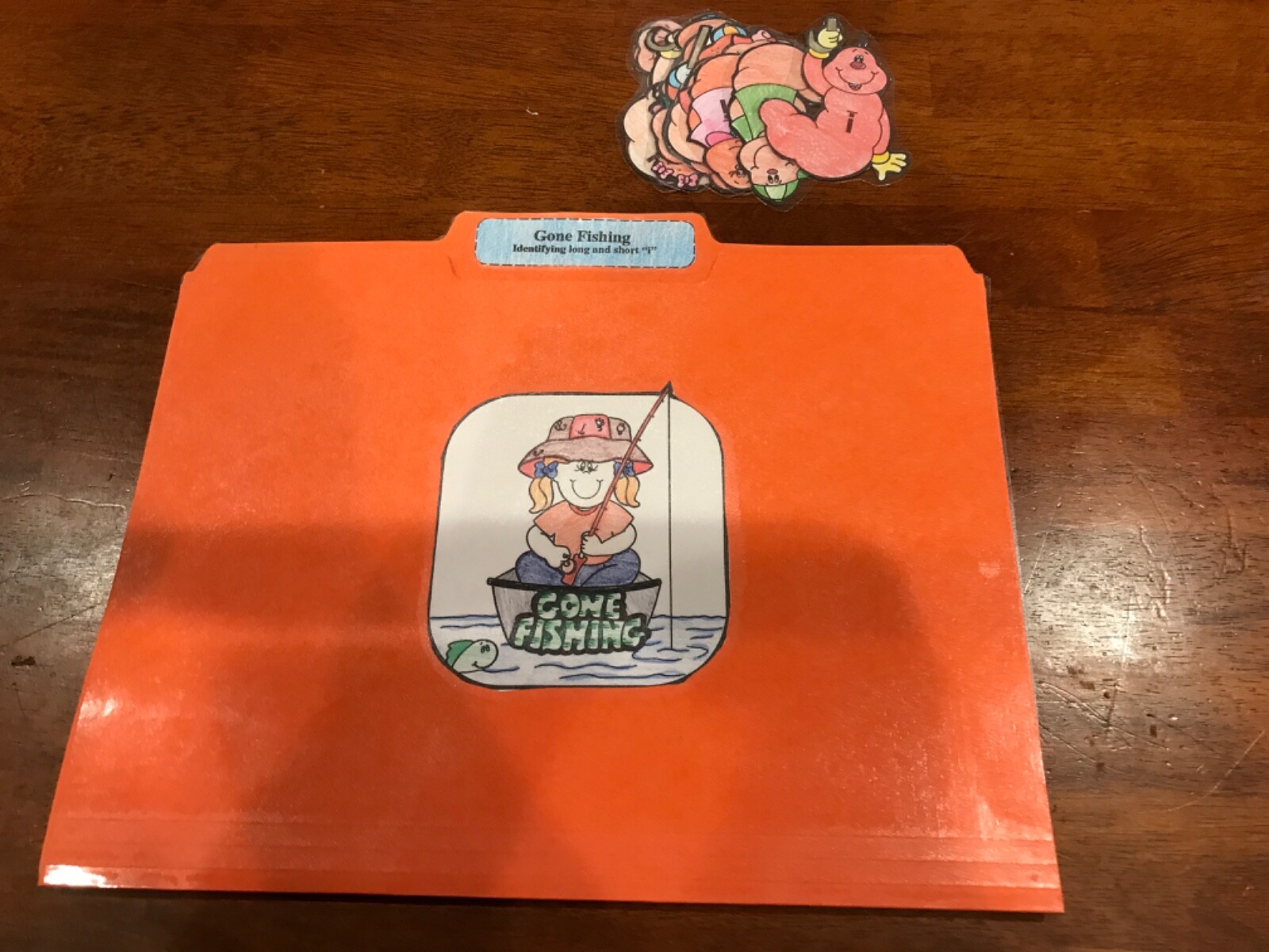 gone Fishing! Long short I” Sounds 2nd grade language arts file folder game