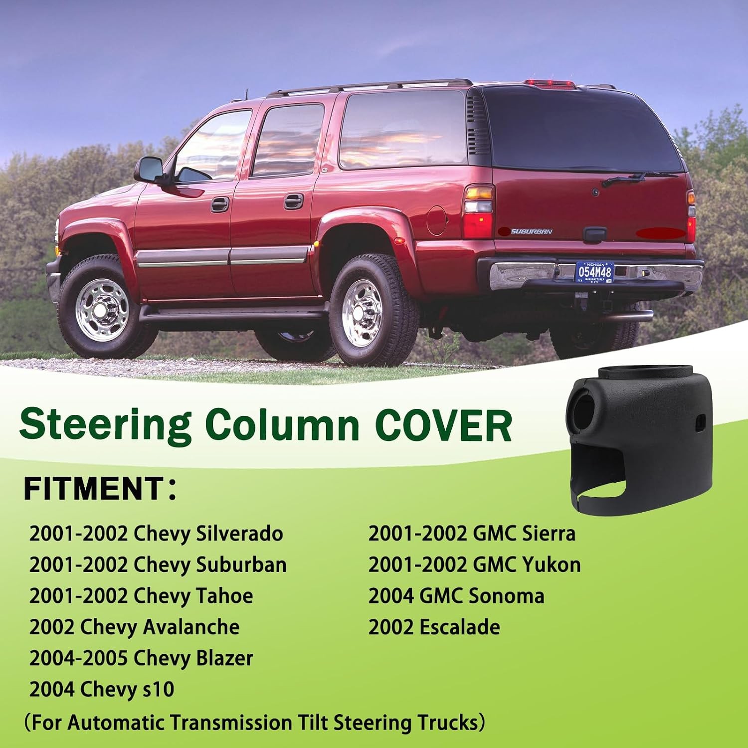 Upper & Lower Steering Column Trim Cover Kit Compatible with 2001-2002 Chevy