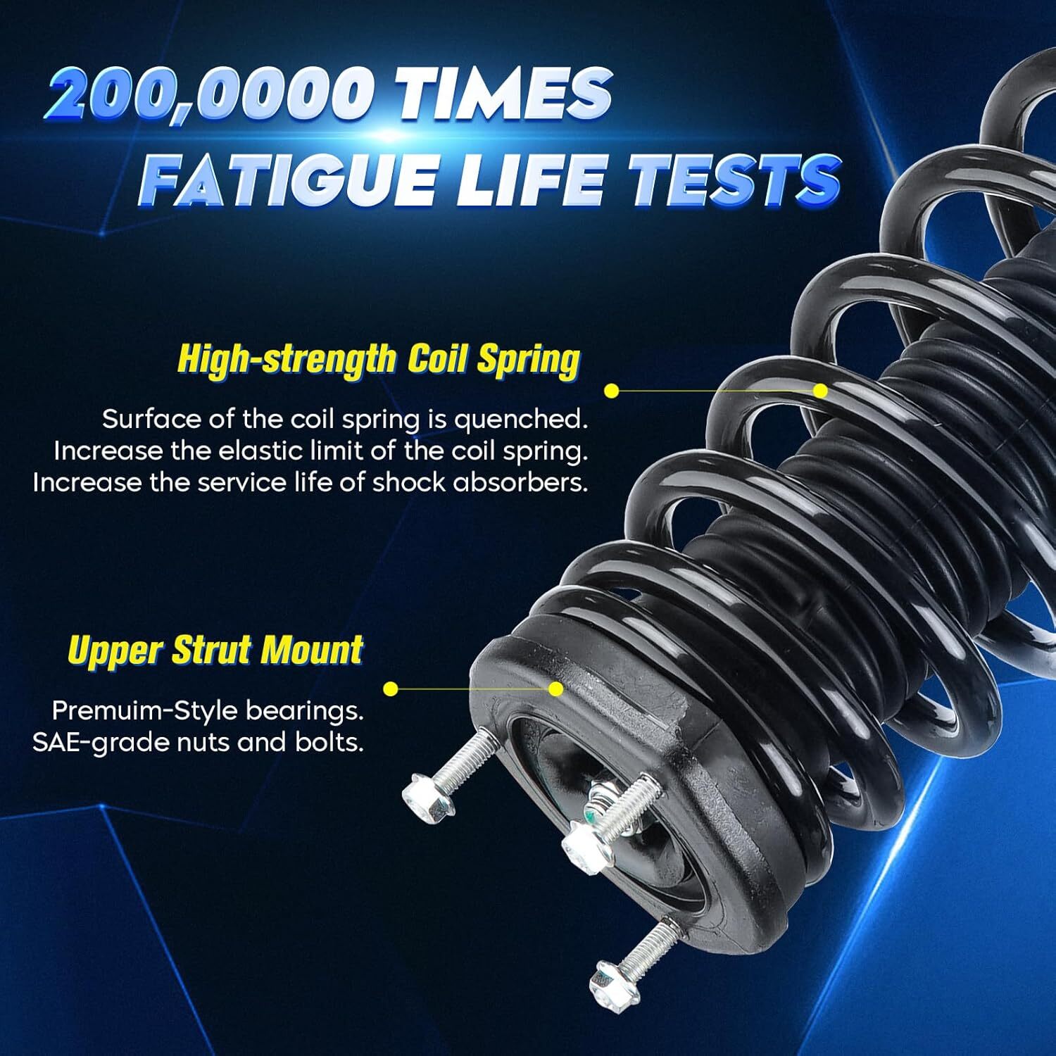 Rear Strut Shock Assembly w/Coil Spring Compatible with Toyota Camry 2.2L 1997.