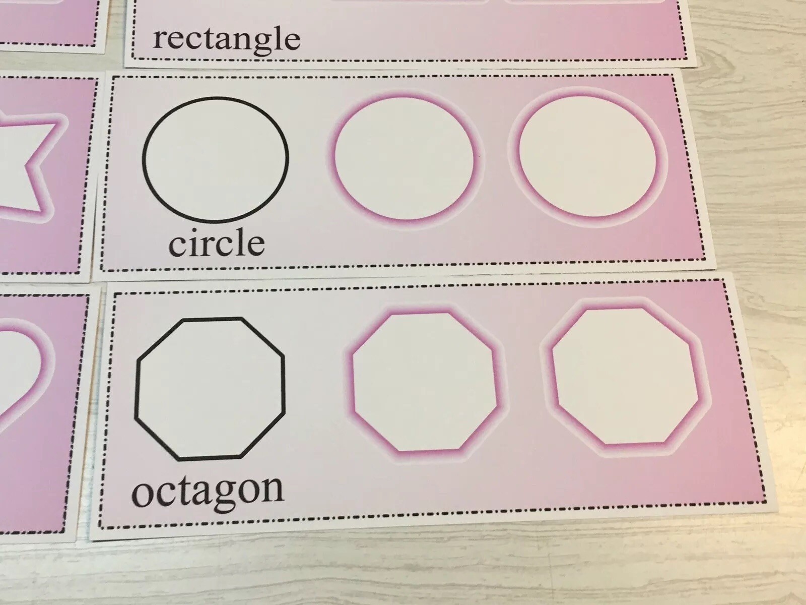 Wipe N Write Shape Trace Cards – Laminated Card – Pre-school- Kindergarten