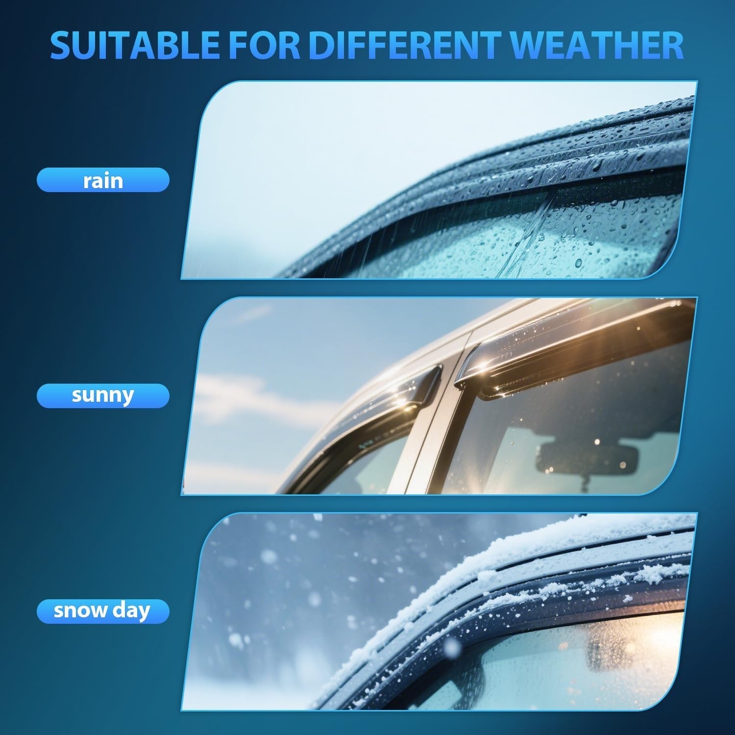 Window Rain Guards for Toyota Corolla 2009 2010 2011 2012 2013, Out-Chan