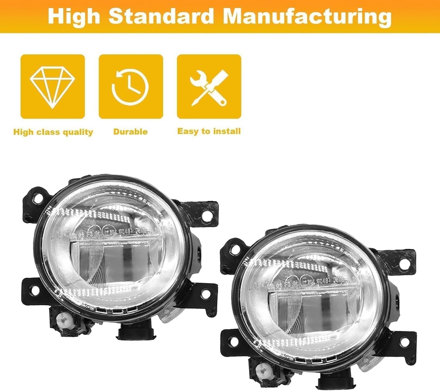 Front Fog Lights Pair for Infiniti Q50 Q60 QX50 QX60 QX80 2014-2018 Driver Passe