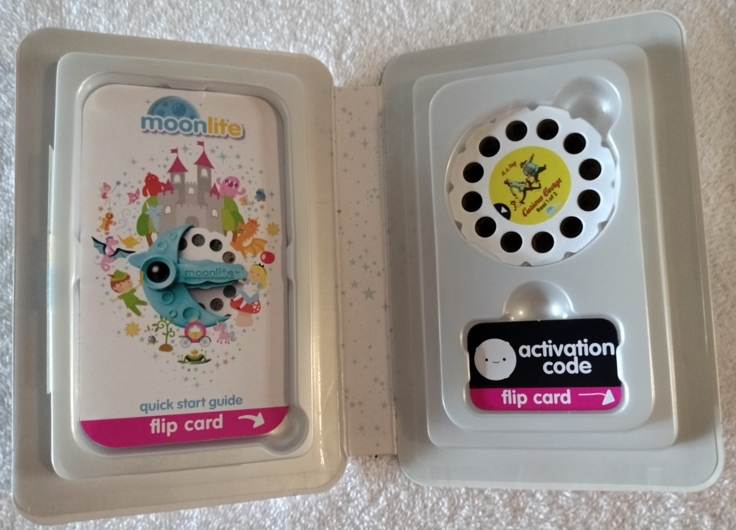 Moonlite Projector Story Reels Lot of 3 Unicorn, Wonders & Curious George