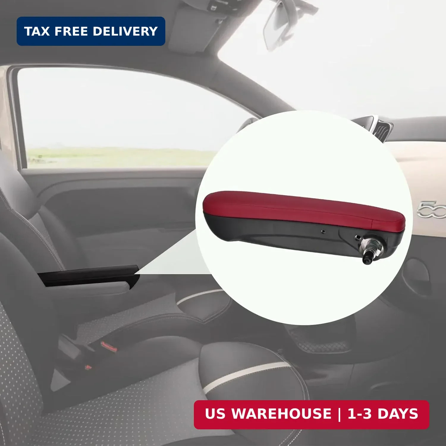 Front Driver Side Seat Armrest Adjustable Arm Rest Red Compatible with 2016-2019