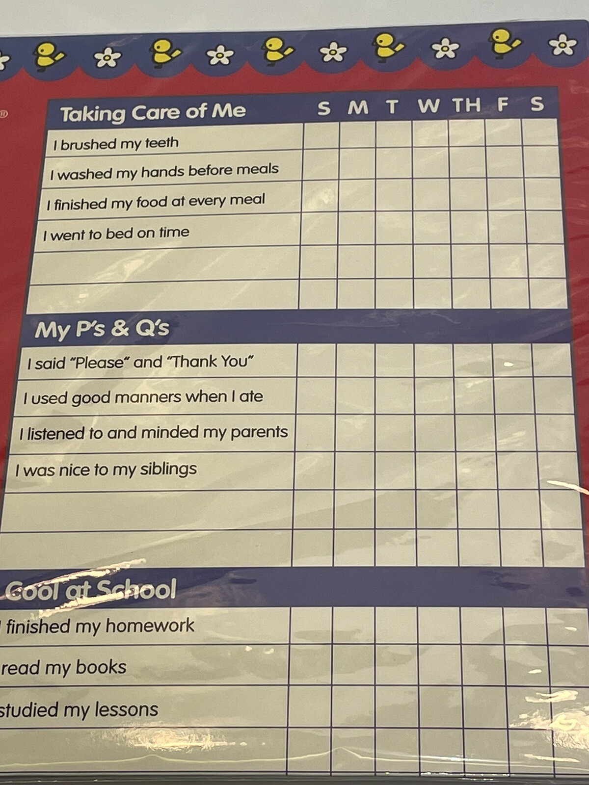 Sanrio Hello Kitty Chore List Responsibility Chart Red Daily Duties Child Kid